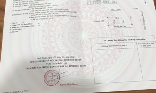 Bán lô đất mặt tiền Trần Quang Diệu, Tân Phước, Lagi, Bình Thuận
