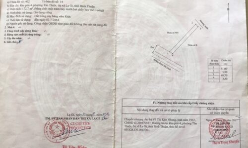 Bán lô đất mặt tiền, Đinh Bộ Lĩnh, Thị Xã Lagi, Bình Thuận