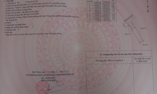Bán lô đất 12m x 62m mặt tiền nguyễn chí thanh lagi bình thuận